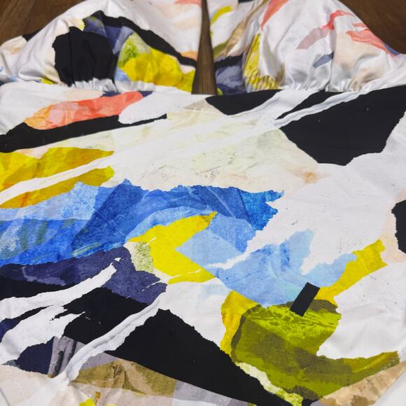 Calia NWT cutout halter one piece swim collage pure white abstract size 12 - Picture 6 of 14